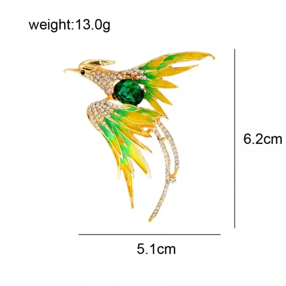 Beautiful Creative Crystal and Rhinestone Bird Brooch - Picture 2 of 3